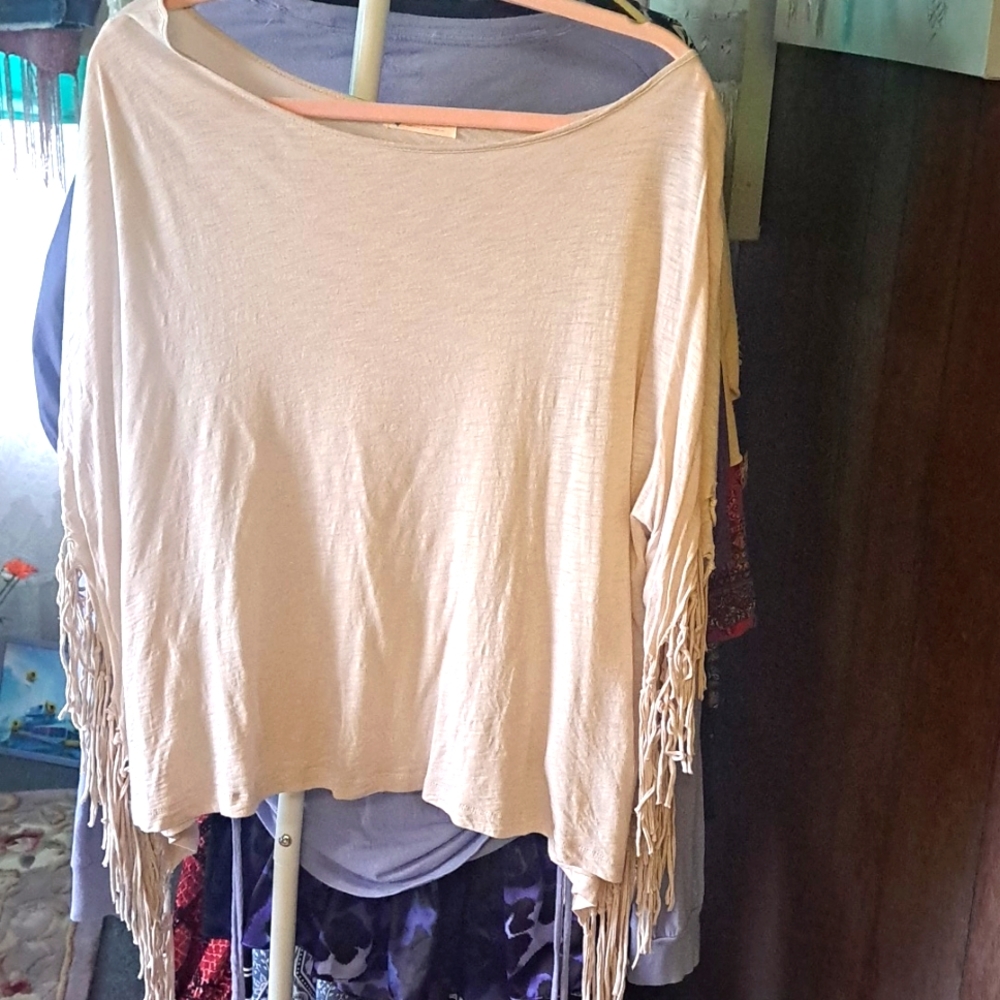 Free people oversized tshirt with fringe